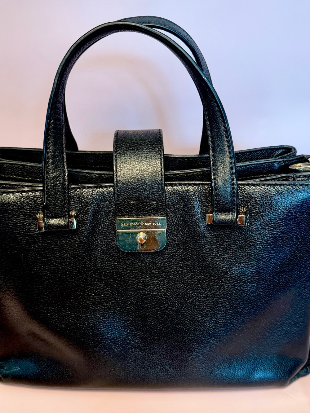 kate spade Black Pebbled Leather Top-Handle Briefcase - Picture 15 of 15